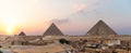 Giza live district in front of the Great Pyramids,Cairo, Egypt Royalty Free Stock Photo