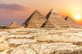 Giza Necropolis, famous Pyramids in the desert, Egypt Royalty Free Stock Photo