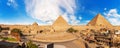 Giza panorama with the Great Sphinx near the Pyramids in Egypt Royalty Free Stock Photo