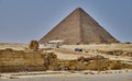 Giza Plateau with the Great Sphinx and Giza pyramid complex Royalty Free Stock Photo