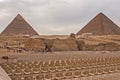 The giza plateau in the sahara desert. great pyramids Royalty Free Stock Photo