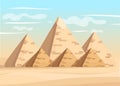 Giza pyramid complex egyptian pyramids daytime wonder of the world great pyramid of giza vector illustration Royalty Free Stock Photo