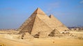 Giza Pyramid Complex. Giza Necropolis in Cairo Egypt. Royalty Free Stock Photo