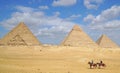 Giza Pyramid Complex. Giza Necropolis in Cairo Egypt. Royalty Free Stock Photo