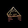 Giza Pyramid concept linear colorful icon or vector symbol