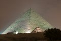 Giza Pyramid and Sphinx Light Show at Night - Cairo, Egypt Royalty Free Stock Photo