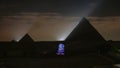 Giza pyramids light illumination show at night colorful and projection world seven wonders show