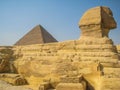 Giza pyramids and sphinx, cairo, egypt. Egypt. Cairo - Giza. View of pyramids from the Giza Plat Royalty Free Stock Photo