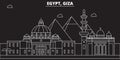 Giza silhouette skyline. Egypt - Giza vector city, egyptian linear architecture, buildings. Giza line travel