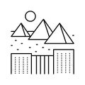 giza town line icon vector illustration Royalty Free Stock Photo