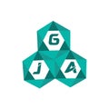 GJA creative minimalist letter logo. GJA unique vector initials alphabet letter logo Royalty Free Stock Photo