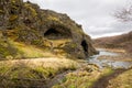 Gjain Canyon landscape with small waterfalls, Thjorsardalur valley, Iceland Royalty Free Stock Photo