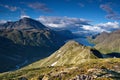 Gjende lake and norwegian mountains in summertime