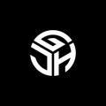 GJH letter logo design on black background. GJH creative initials letter logo concept. GJH letter design Royalty Free Stock Photo