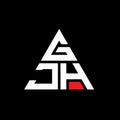 GJH triangle letter logo design with triangle shape. GJH triangle logo design monogram. GJH triangle vector logo template with red Royalty Free Stock Photo