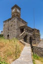 Clock tower in Gjirokaster castle, south Albania