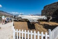 American Lockheed T-33 Shooting Star aircraft at Gjirokastra Castle, Albania Royalty Free Stock Photo