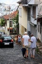 Gjirokaster, Albania, Wednesday 13 September 2023 Old stone city exploration people and beautiful ancient architectures styles