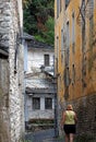 Gjirokaster, Albania, Wednesday 13 September 2023 Old stone city exploration people and beautiful ancient architectures styles