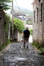 Gjirokaster, Albania, Wednesday 13 September 2023 Old stone city exploration people and beautiful ancient architectures styles