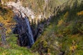 Gjuvefossen is a regulated waterfall near Flesberg in Fagerfjell in the region Buskerud, Norway Royalty Free Stock Photo