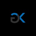 GK Creative Unique abstract modern geometric vector symbol font logo design Royalty Free Stock Photo