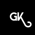 GK letter logo design on black background. GK creative initials letter logo concept. gk letter design. GK white letter design on Royalty Free Stock Photo