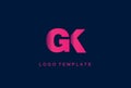 GK Letter Logo Design Vector Royalty Free Stock Photo