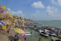 Gkhata the city of Varanasi in India on the Ganges River Royalty Free Stock Photo