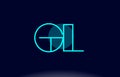 gl g l blue line circle alphabet letter logo icon template vector design