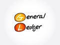 GL - General Ledger acronym, business concept background