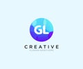 GL initial logo With Colorful Circle template vector