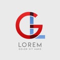GL logo letters with blue and red gradation