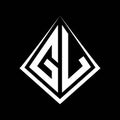 GL logo letters monogram with prisma shape design template