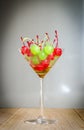 Glace cherries in martini glass Royalty Free Stock Photo