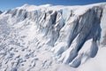 glacial crevasses on a mountaintop