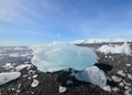 Glacial ice on the shore of a beach Royalty Free Stock Photo