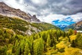 Glacial lake in the Dolomites Royalty Free Stock Photo