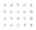 Glacial line icons collection. Ice, Cold, Frosty, Snow, Arctic, Freezing, Glacier vector and linear illustration. Chilly