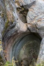 Glacial potholes from Glacier Mills or Giants pots in Cavaglia, Royalty Free Stock Photo