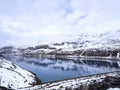 Glacial reflections at 2000 meters on the Moncenisio lake.