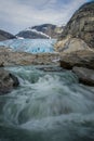 A glacial river beneath the melting glacier