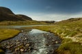 Glacial river flowing from the glacier front of the greenlandic icecap, Kangerlussuaq, Greenland