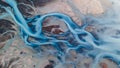 A glacial rivers from above. Aerial photograph of the river streams from Icelandic glaciers. Beautiful art of the Mother nature Royalty Free Stock Photo