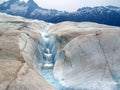 Glacial stream and waterfall