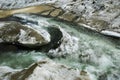 Glacial streams on a mountain glacier. Royalty Free Stock Photo