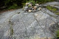 Glacial striations in granite bedrock on Mt. Kearsarge, New Hampshire Royalty Free Stock Photo