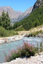 Glacial valley of Valnontey in the Italian Alps Royalty Free Stock Photo