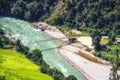 The glacially fed Paro Chhu Paro river Royalty Free Stock Photo