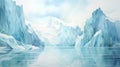 Glacier Of Australia: Delicate Watercolor Landscape Painting